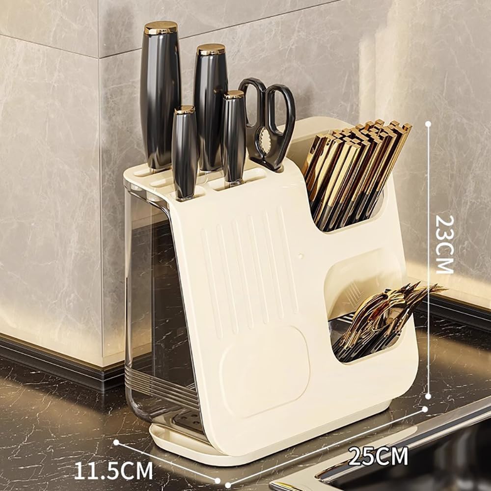 Vilemoon Kitchen Storage Racks with Knife Holder and Drain Tray