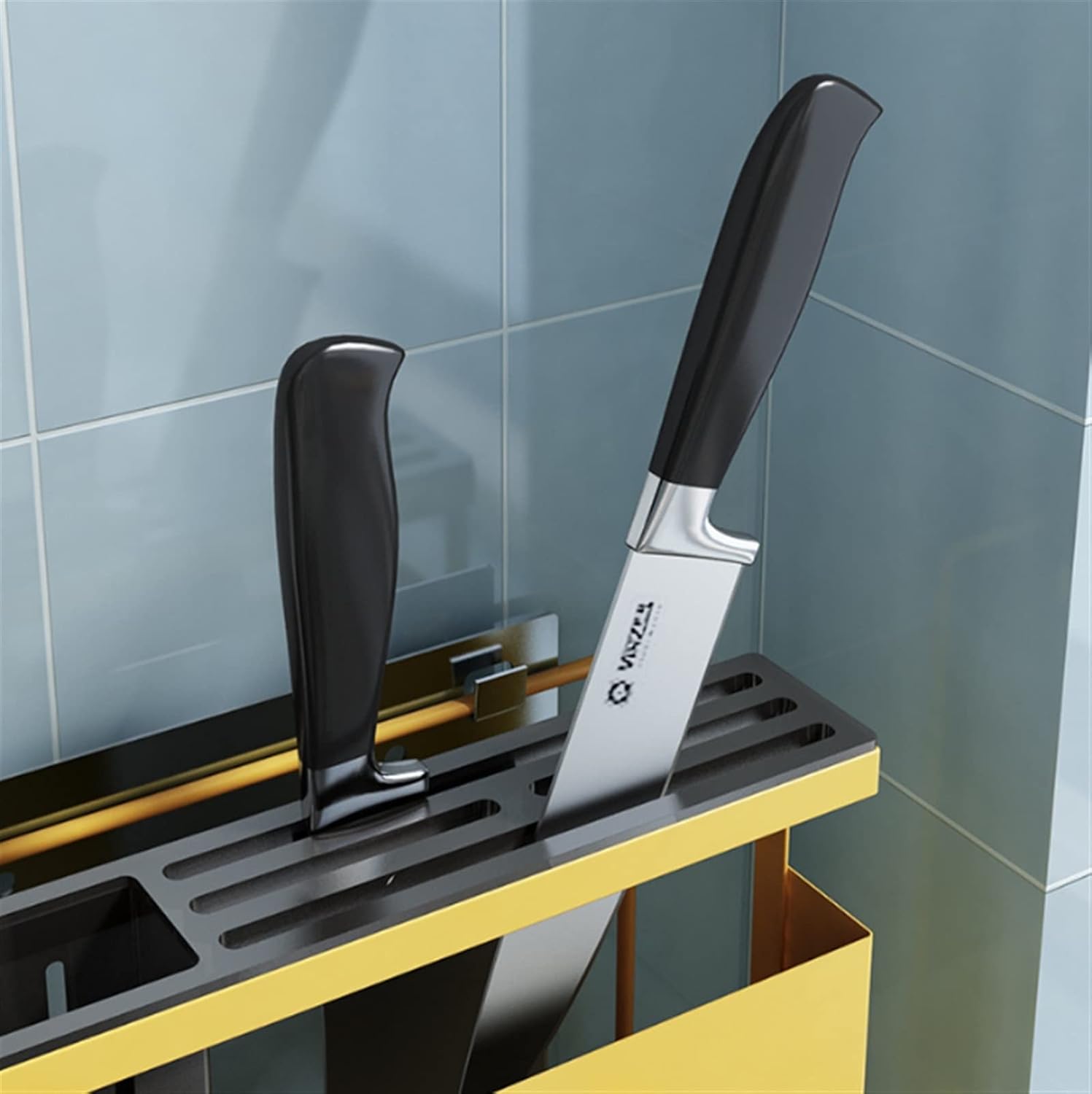 Wall-Mounted Kitchen Knife Holder with Adjustable Design