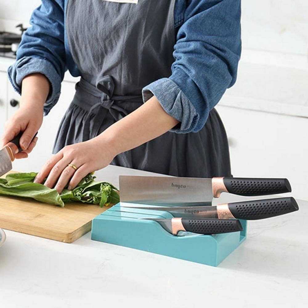 CGTENBS Holder Kitchen Knife Storage Rack with Scissors Organizer Set Stand