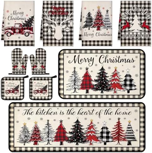 10-Piece Farmhouse Kitchen Set for Mom Daughter Black White