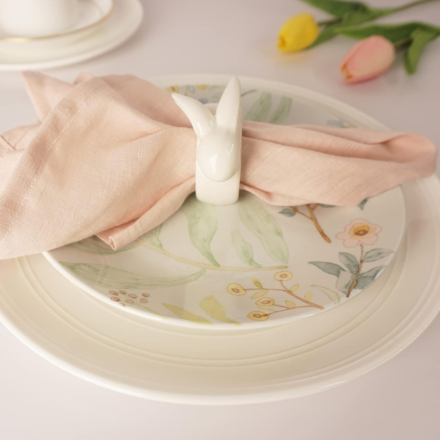 Easter Bunny Napkin Rings Set of 6 - Perfect for Tables