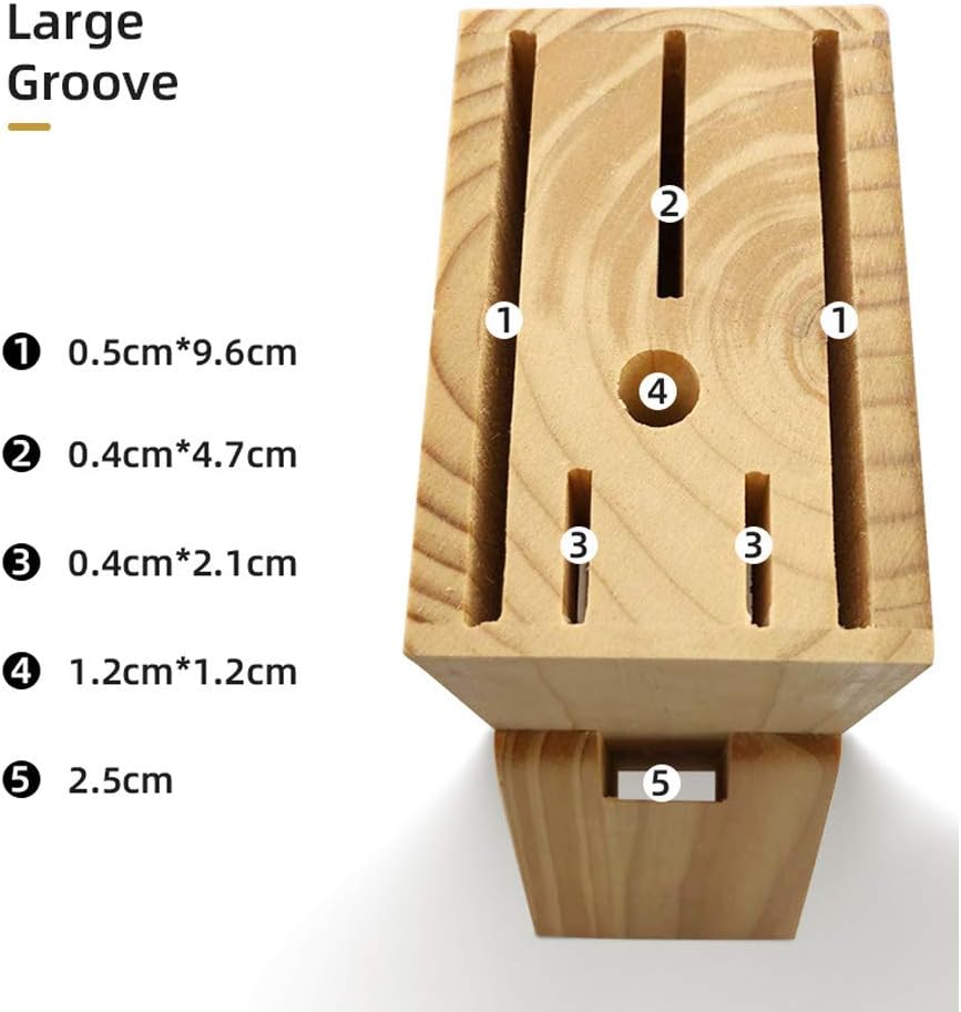 Hooshion Wooden Knife Block Countertop Organizer Kitchen Tool