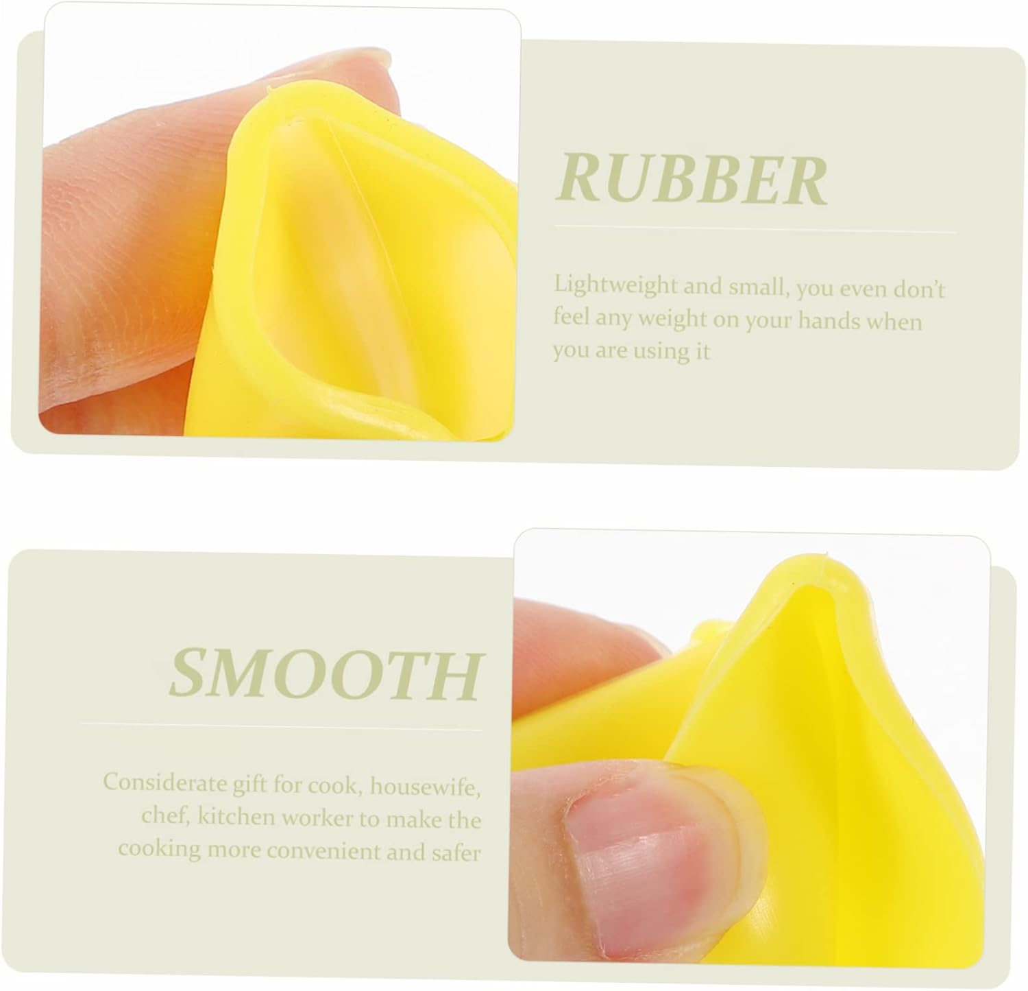 6-Piece Kitchen Finger Protectors Durable Safety Shields Yellow Reusable