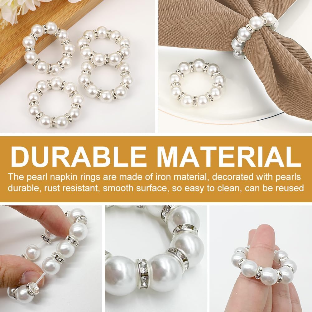 Elegant Pearl Napkin Rings