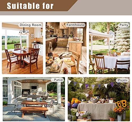 Fitable Faux Linen Table Clothes 60x84 Inch - 2 Pack Khaki Tablecloths