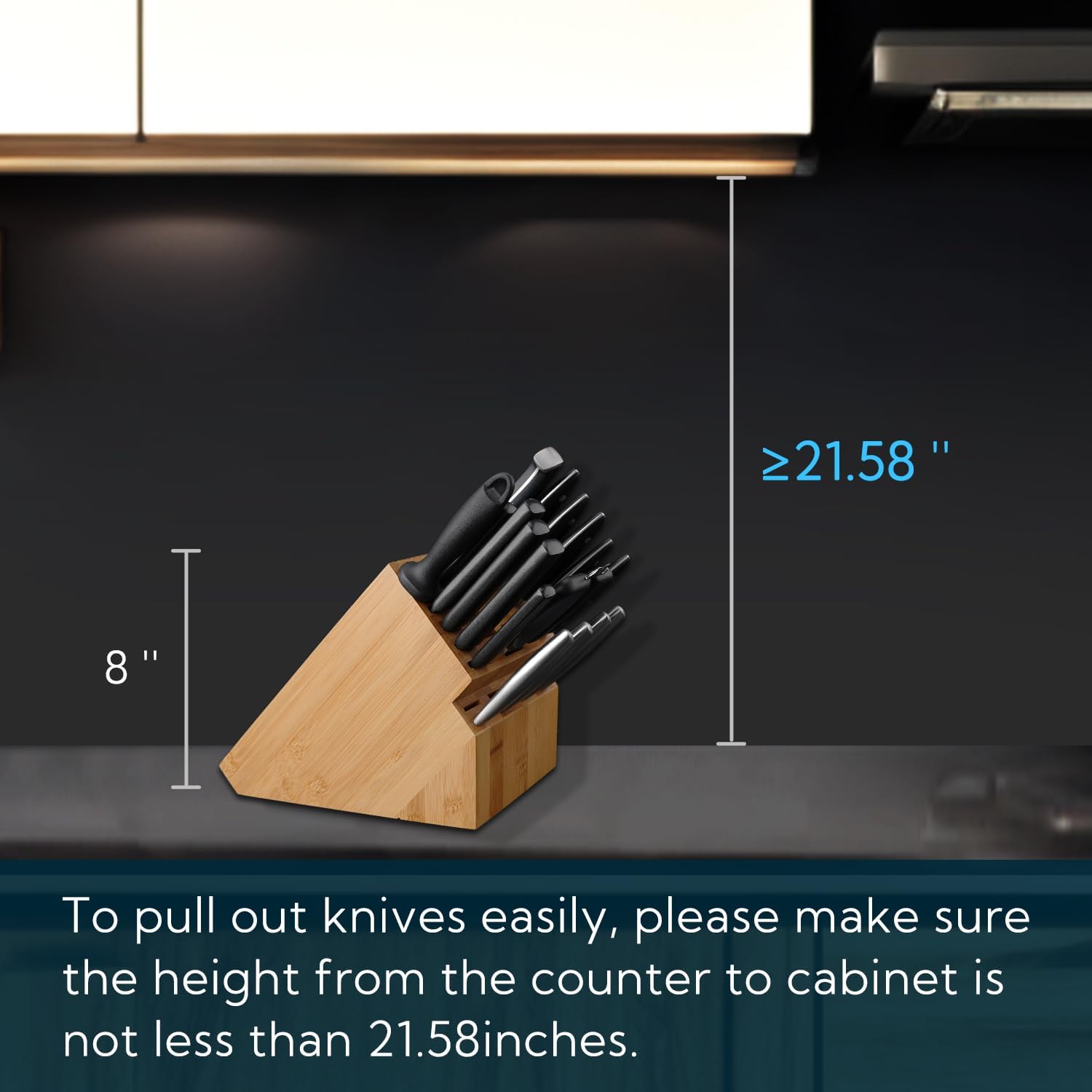 20 Slot Bamboo Knife Block