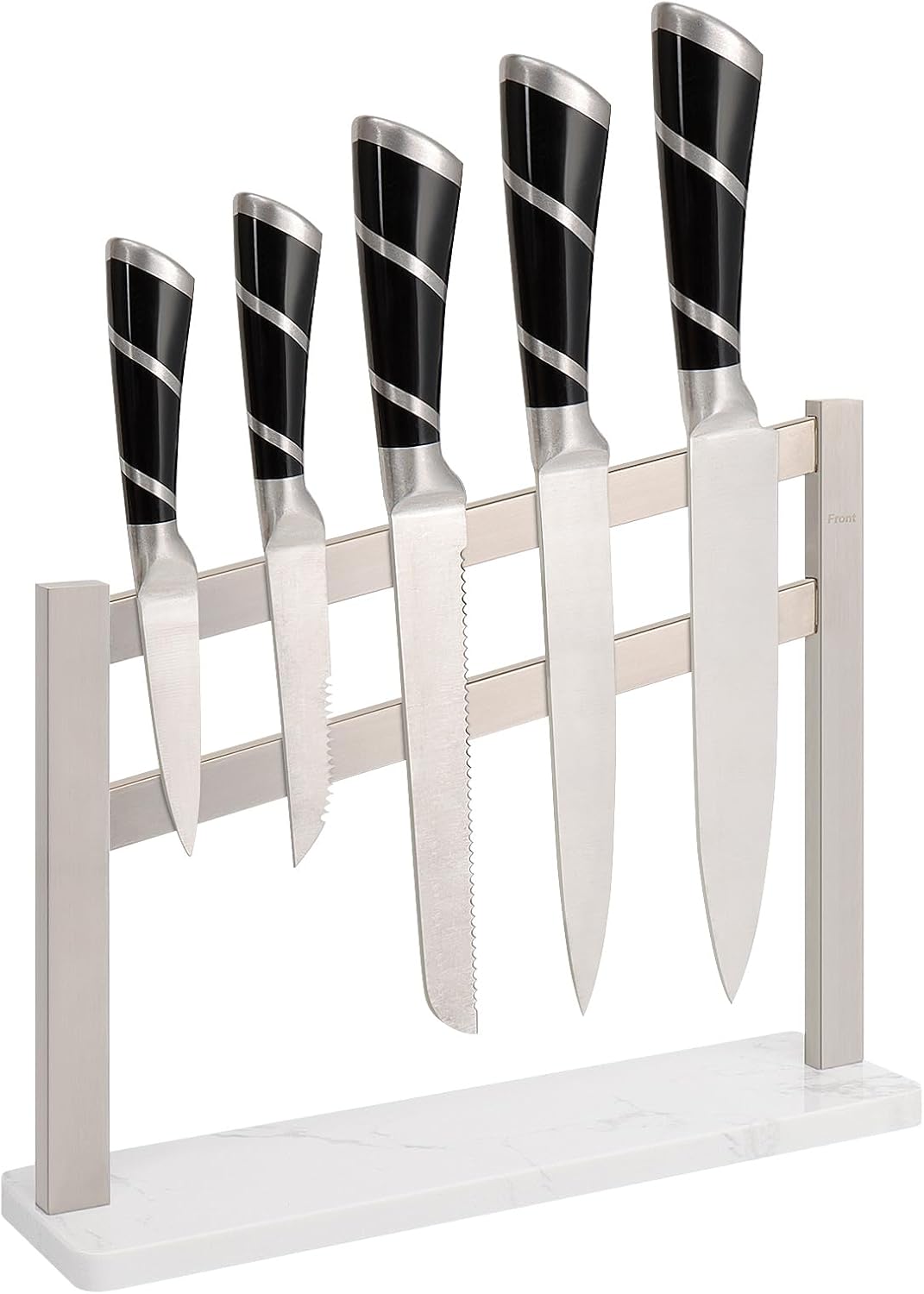 Sturdy Stainless Steel Magnetic Knife Holder with Marble Base