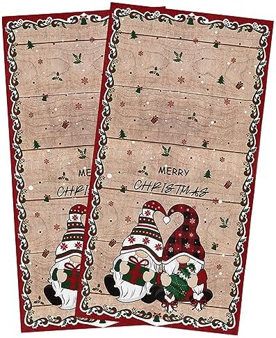 ZOE GARDEN Christmas Kitchen Towels 2 x 18x28 Plaid Brown Set