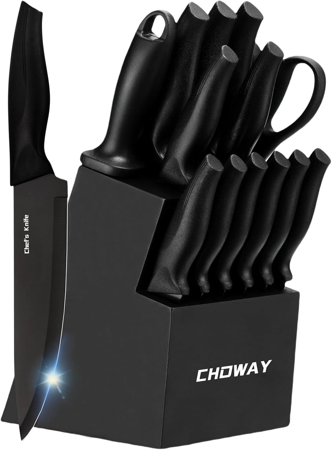 CHOWAY 14-Piece Knife Set with Storage Block