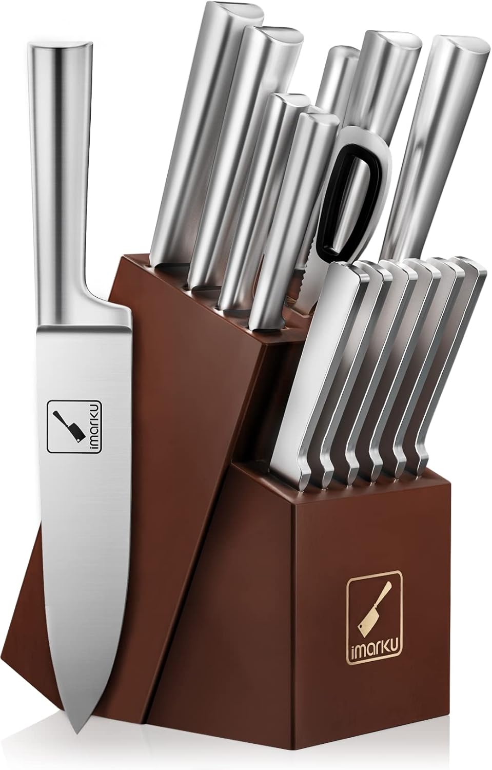 15-Piece Ultra-Sharp Japanese Stainless Steel Knife Set Ergonomic Design Dishwasher Safe