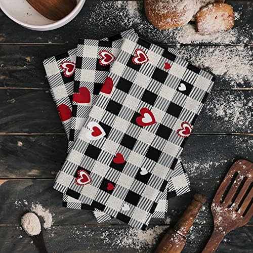 ZOE GARDEN Rustic Plaid Black Dish Towels 4-Pack