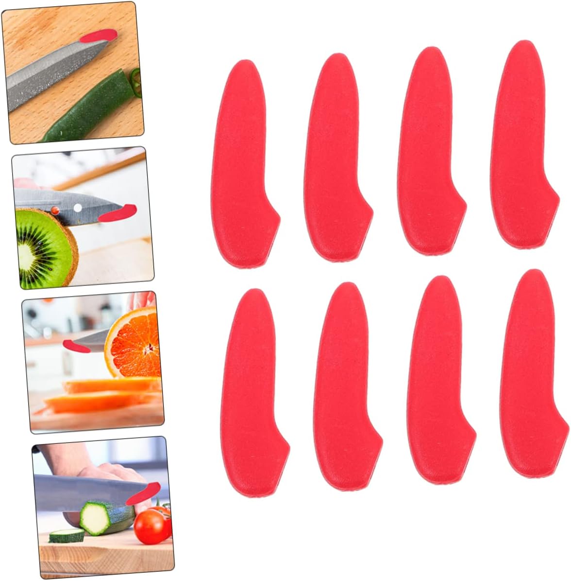 30-Piece Red Plastic Knives Tip Protective Sleeves