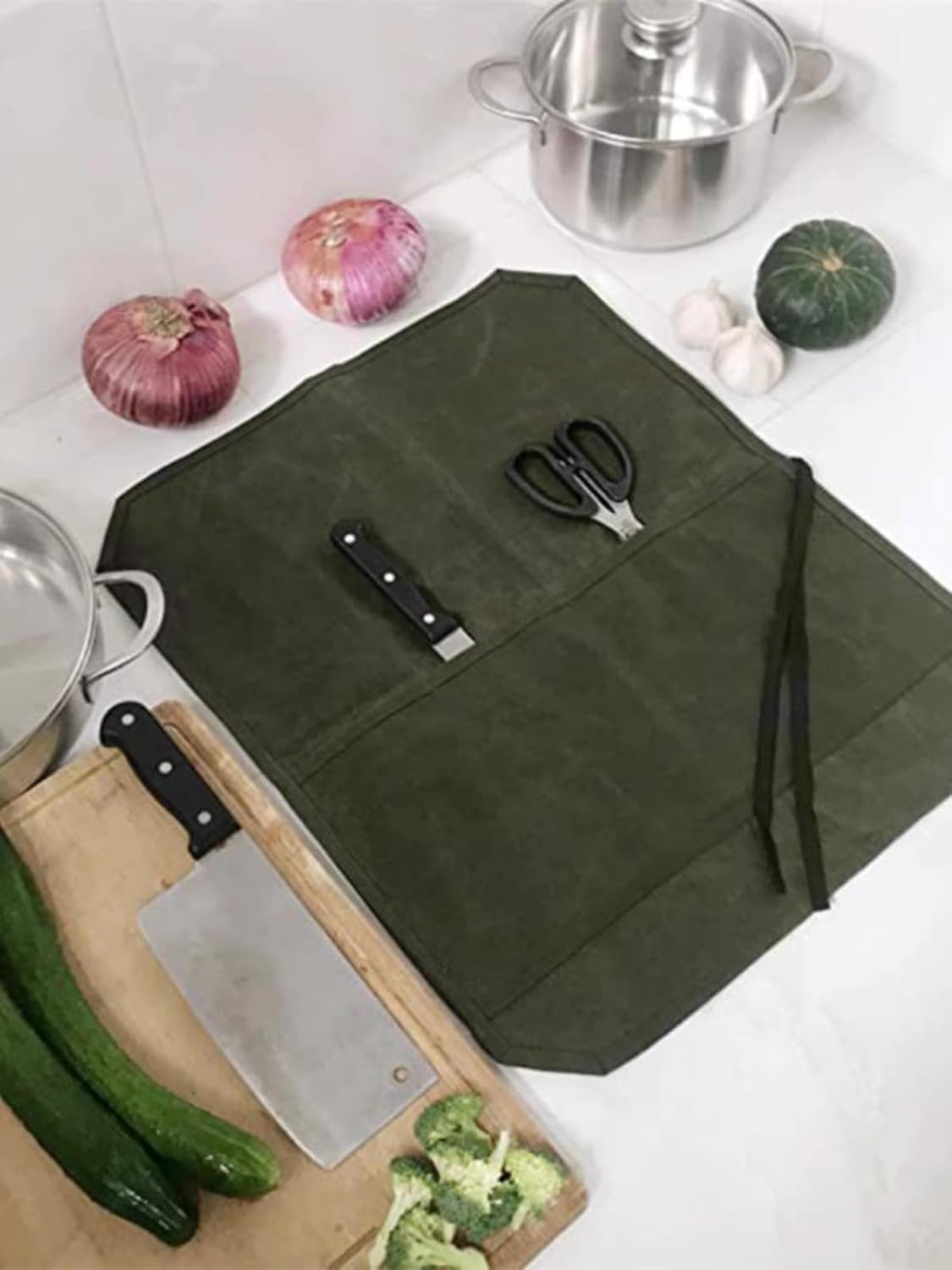 Kuuleyn Professional Kitchen Knife Roll Bag Green