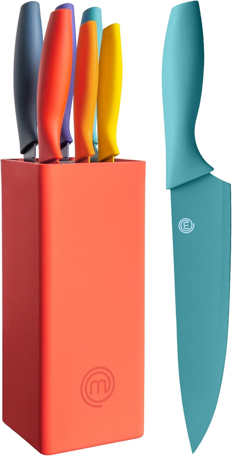 MasterChef Knife Block Set of 6 Professional Kitchen Knives