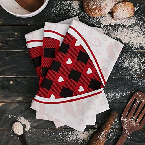ZOE GARDEN Red Pink Love Kitchen Towels