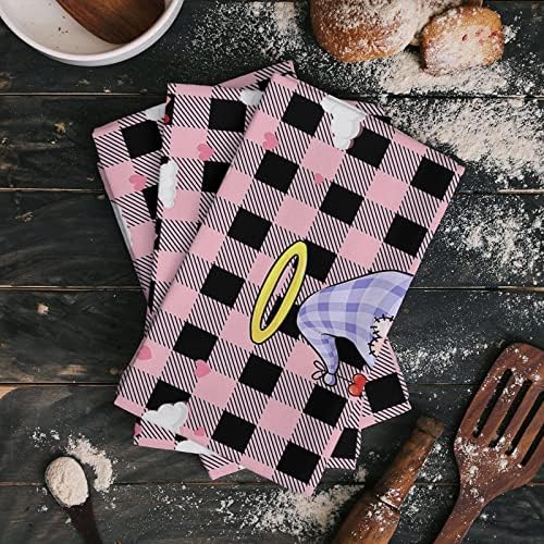 ZOE GARDEN Valentines Plaid Kitchen Towels