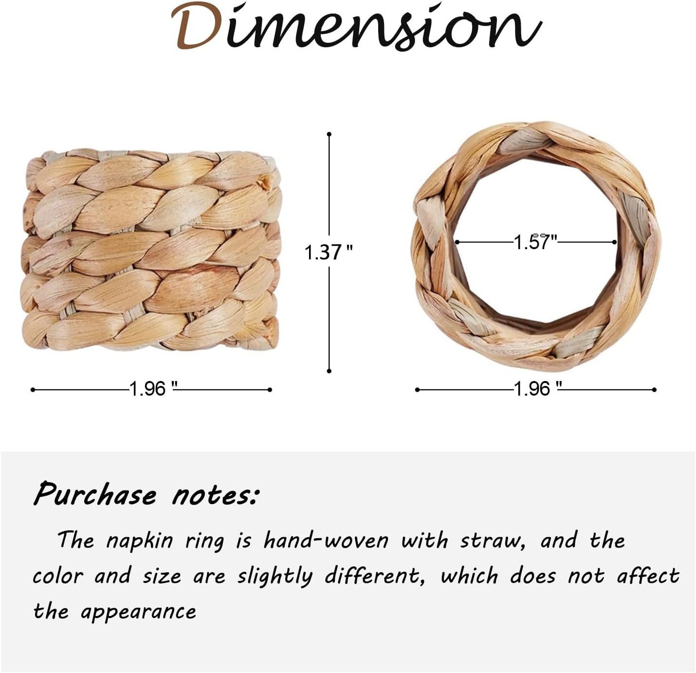 Stylish Handmade Napkin Rings Set of 12