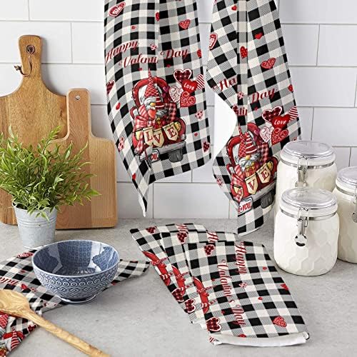 Vivid Plaid Gnomes Kitchen Towels for Modern Living Spaces