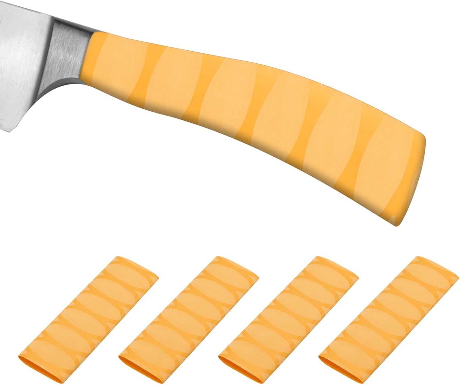 PATIKIL Heat Shrink Knife Handle Sleeve 4 Pack Yellow Oval