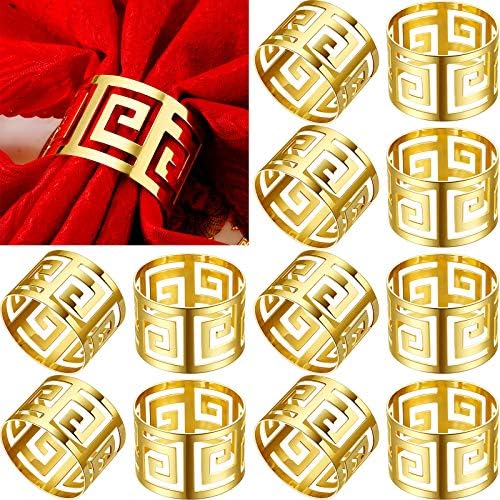 96 Pcs Gold Napkin Rings Elegant Holder Set