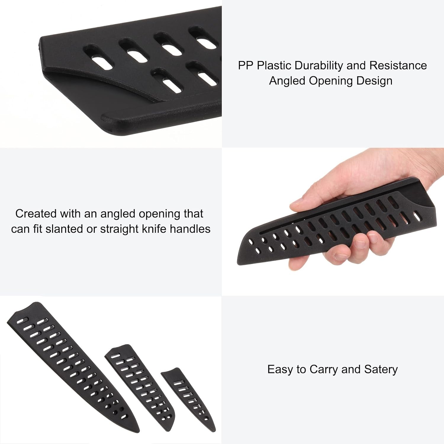 3-Piece Wooden Knife Covers SetProtective Durable Kitchen Knives Protector
