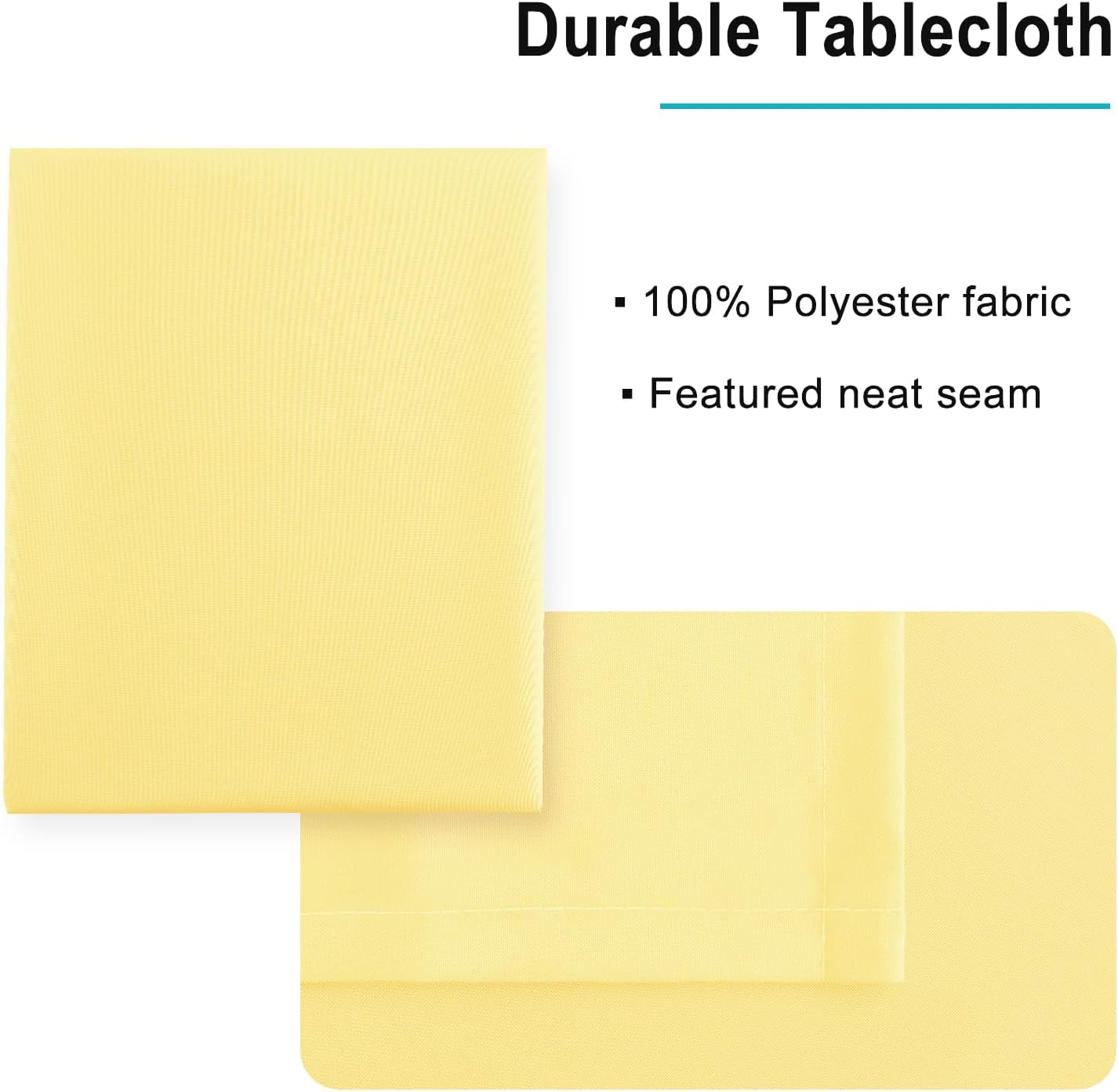 Hiasan 70x70 inch Water-Resistant Tablecloth for 6 Foot Tables