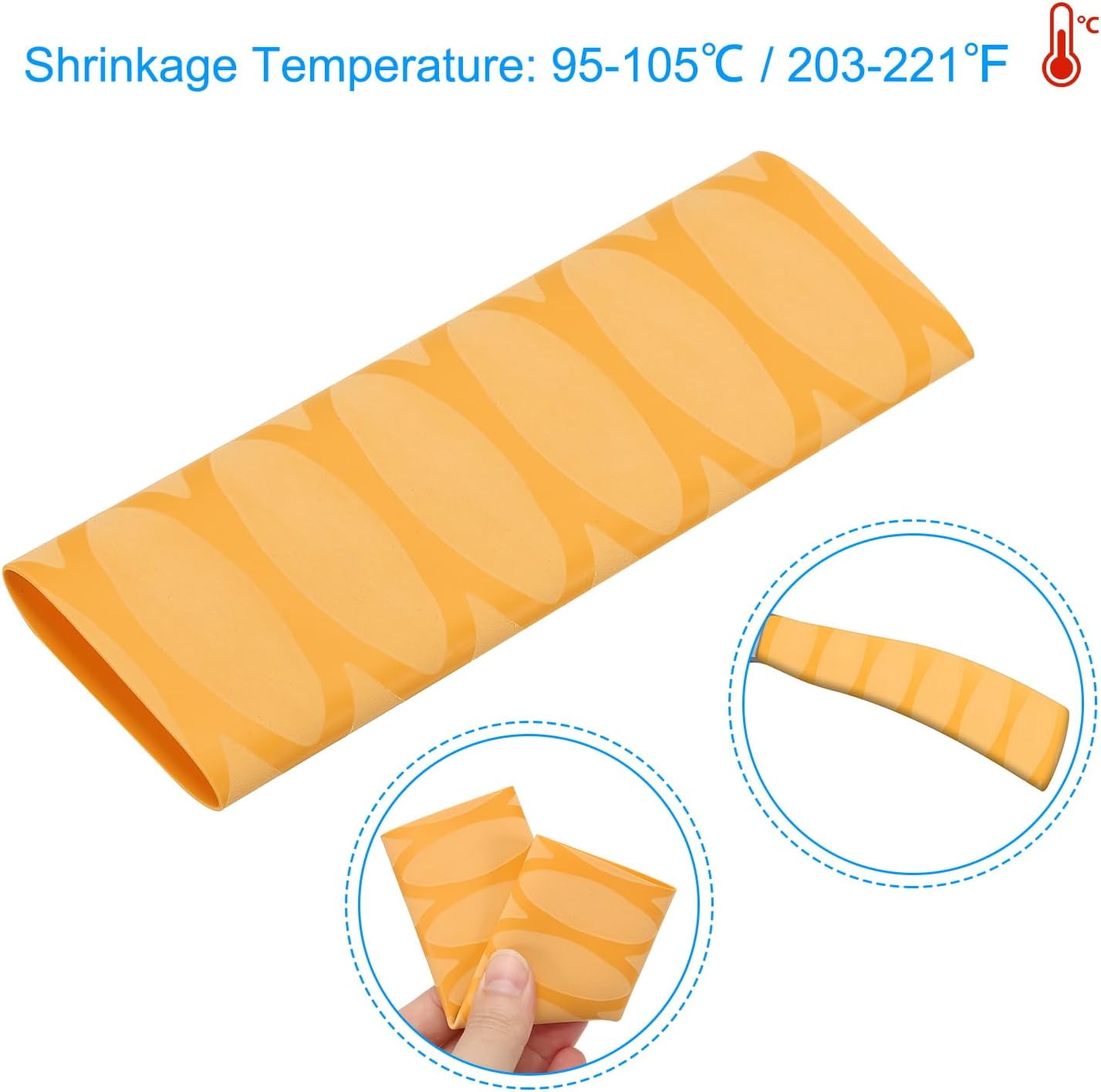 PATIKIL Heat Shrink Knife Handle Sleeve 4 Pack Yellow Oval