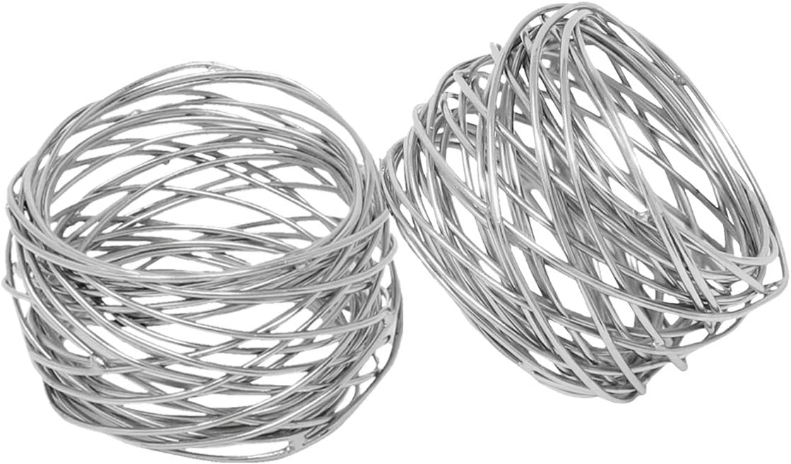 SKAVIJ 2 Inch Silver Napkin Rings Set of 12