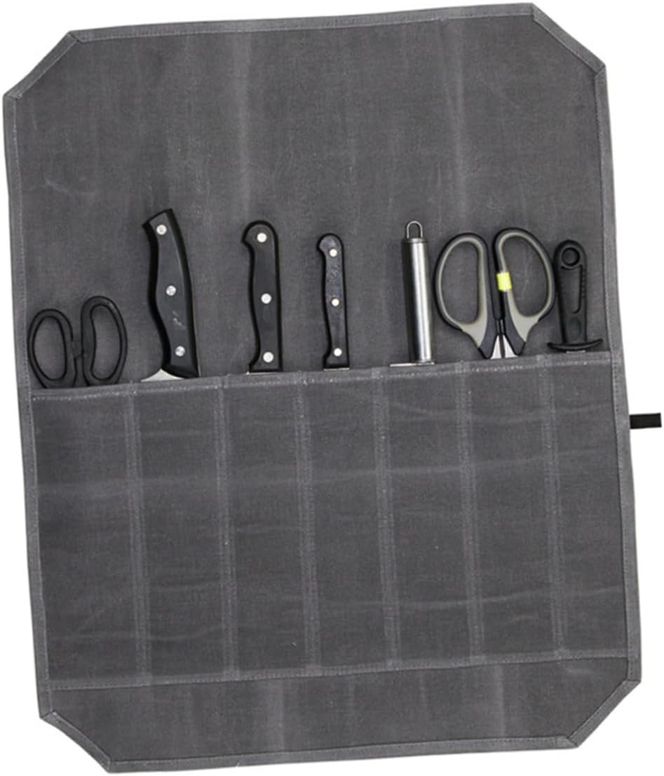 Hemoton Folding Storage Bag Canvas Travel Knife Holder
