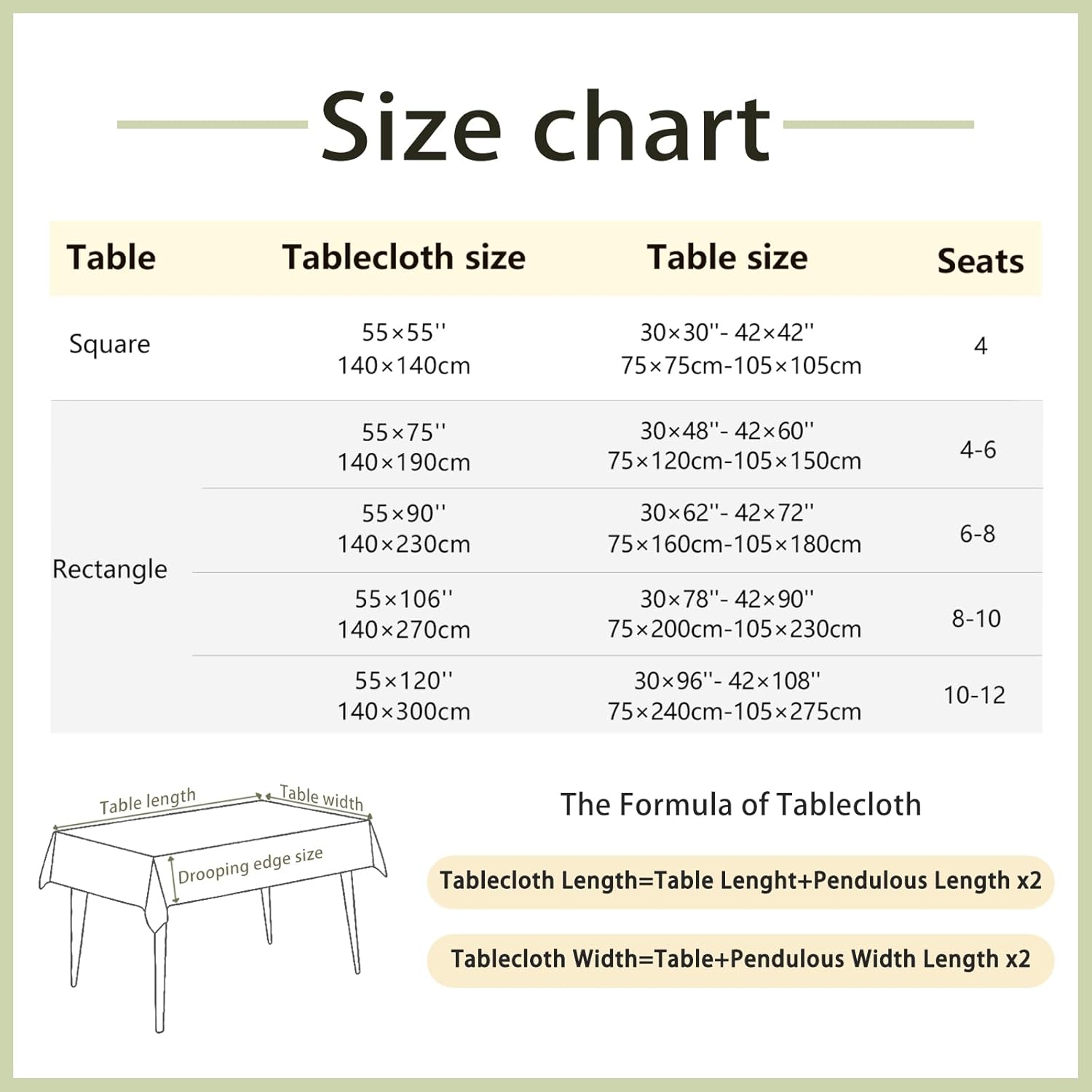 Alsoo Rustic Waterproof Tablecloth 6-8 Seats