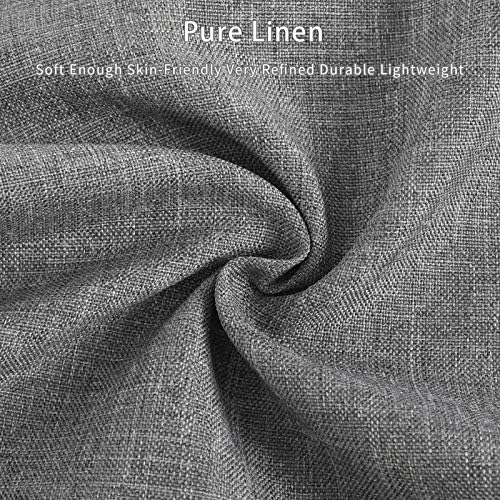 Tosewever Hemstitch Linen Table Runner Farmhouse Style Grey 14x72 Inches