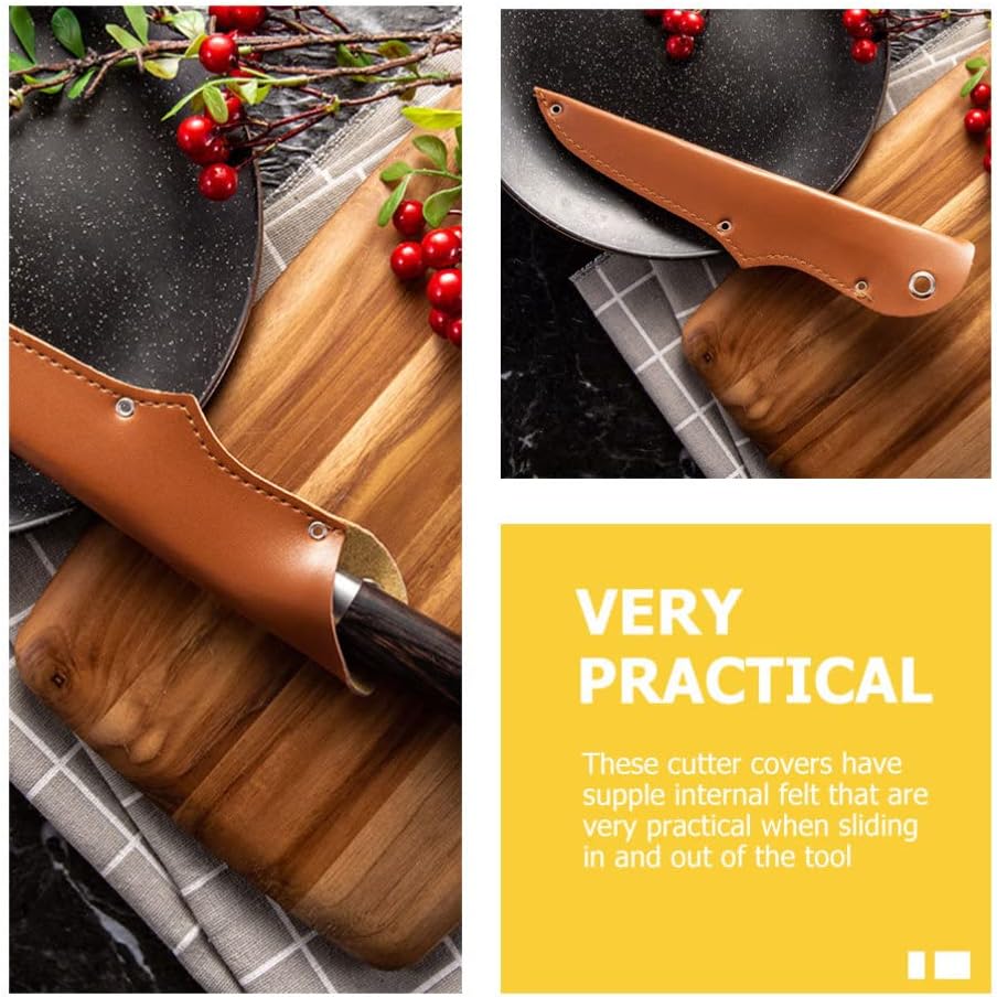 UPKOCH 5 Pcs Chef Knife Guards Premium PU Leather Knife Covers