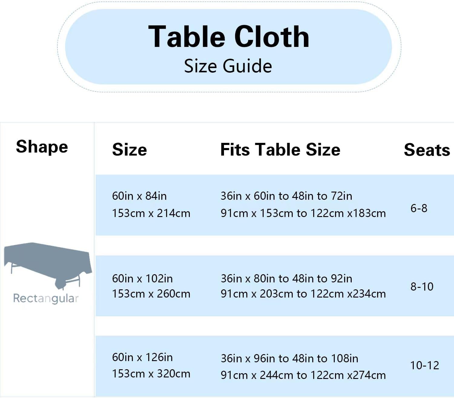 6 Pack Black Tablecloth Set