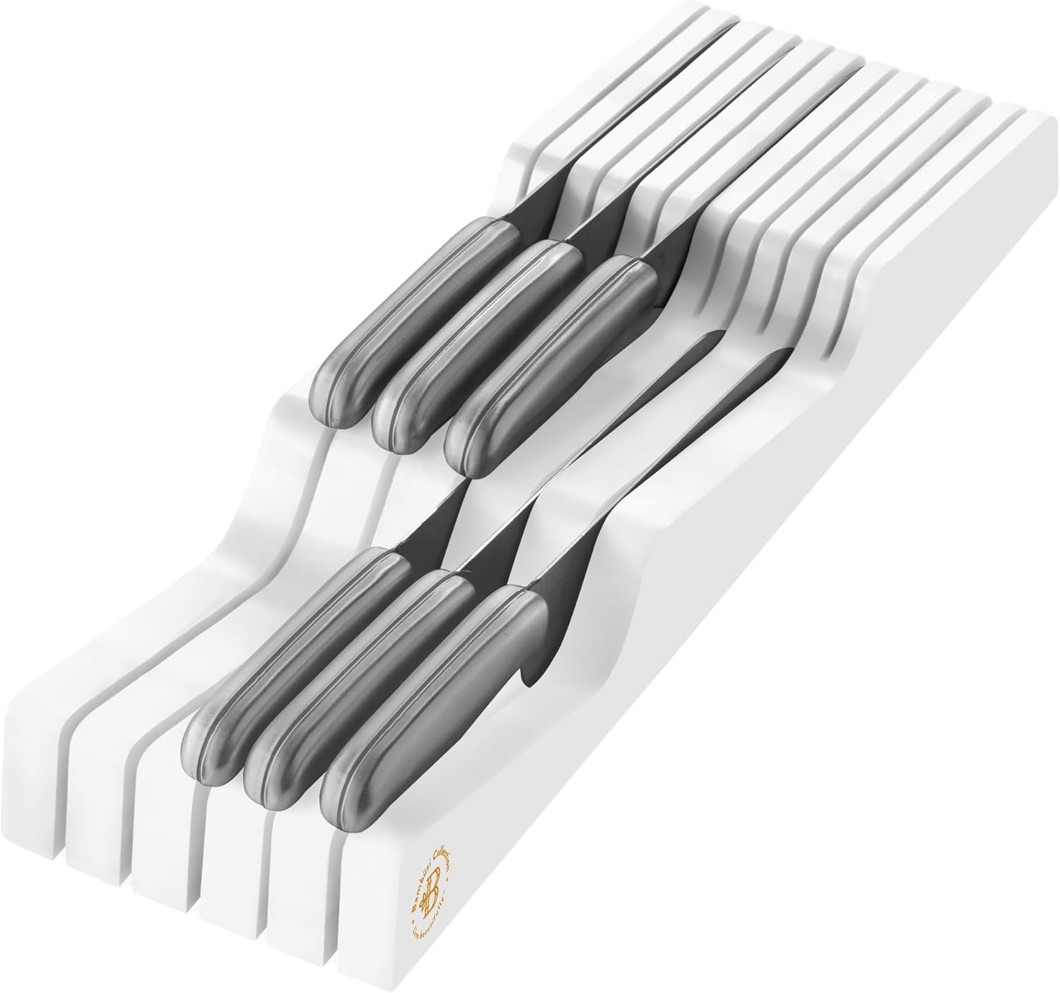 Bambsi Drawer Knife Block Organizer - 5 Large 6 Small Knife Holder