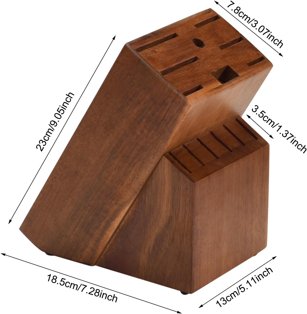 Wooden Kitchen Knife Block - 14-Piece Universal Kitchen Knife Holder