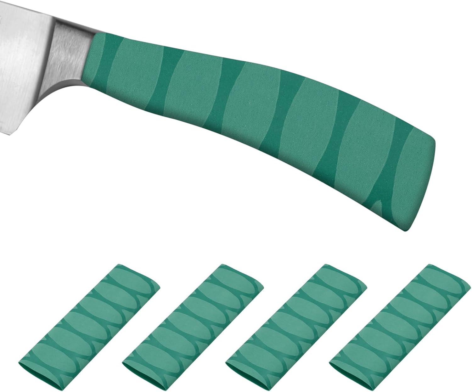 PATIKIL Cutting Knife Handle Heat Shrink Sleeve Set of 4 Green Oval Pattern