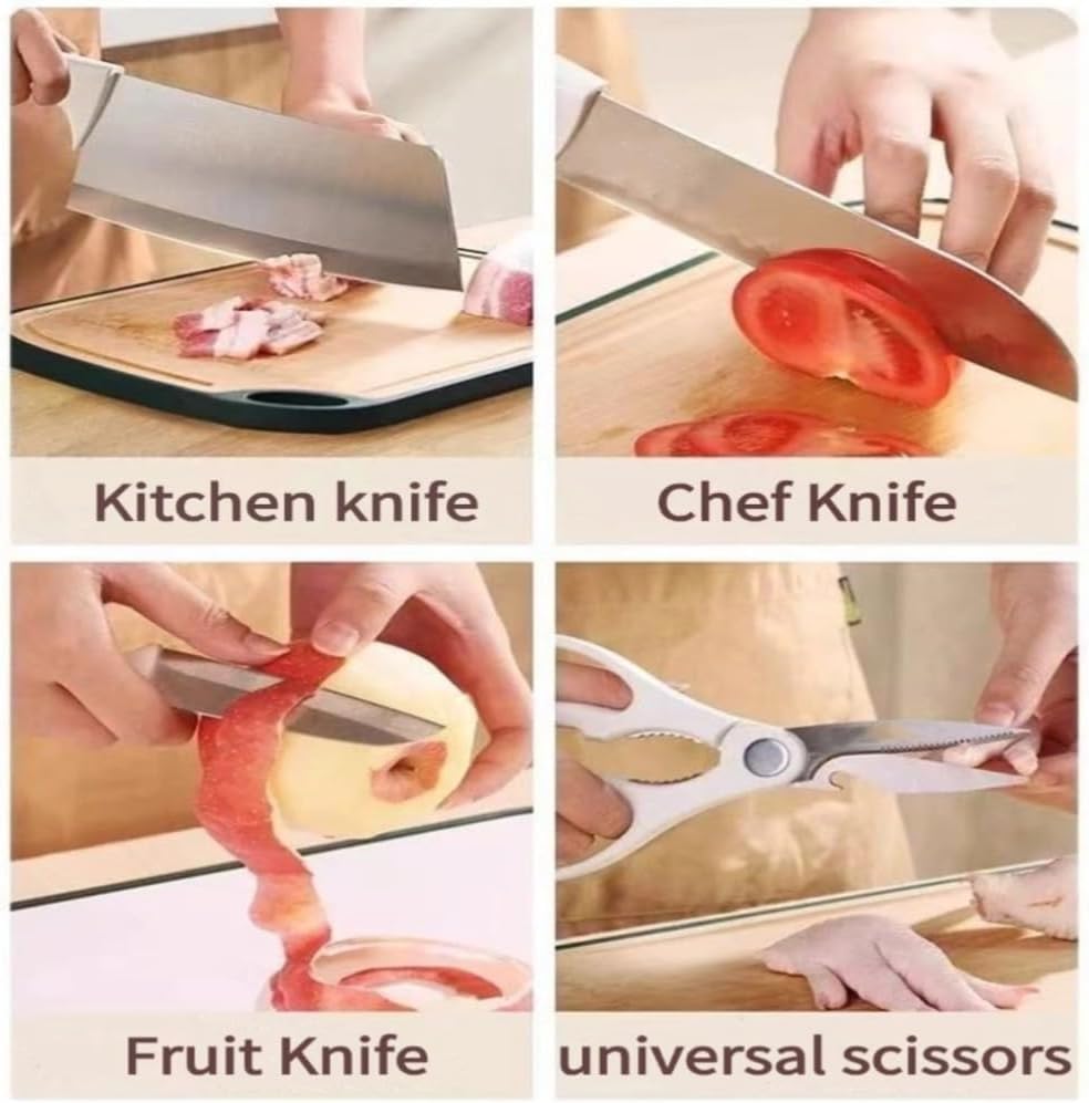 Compact Space-Saving 5-PC Knife Block Set for Apartments Campers