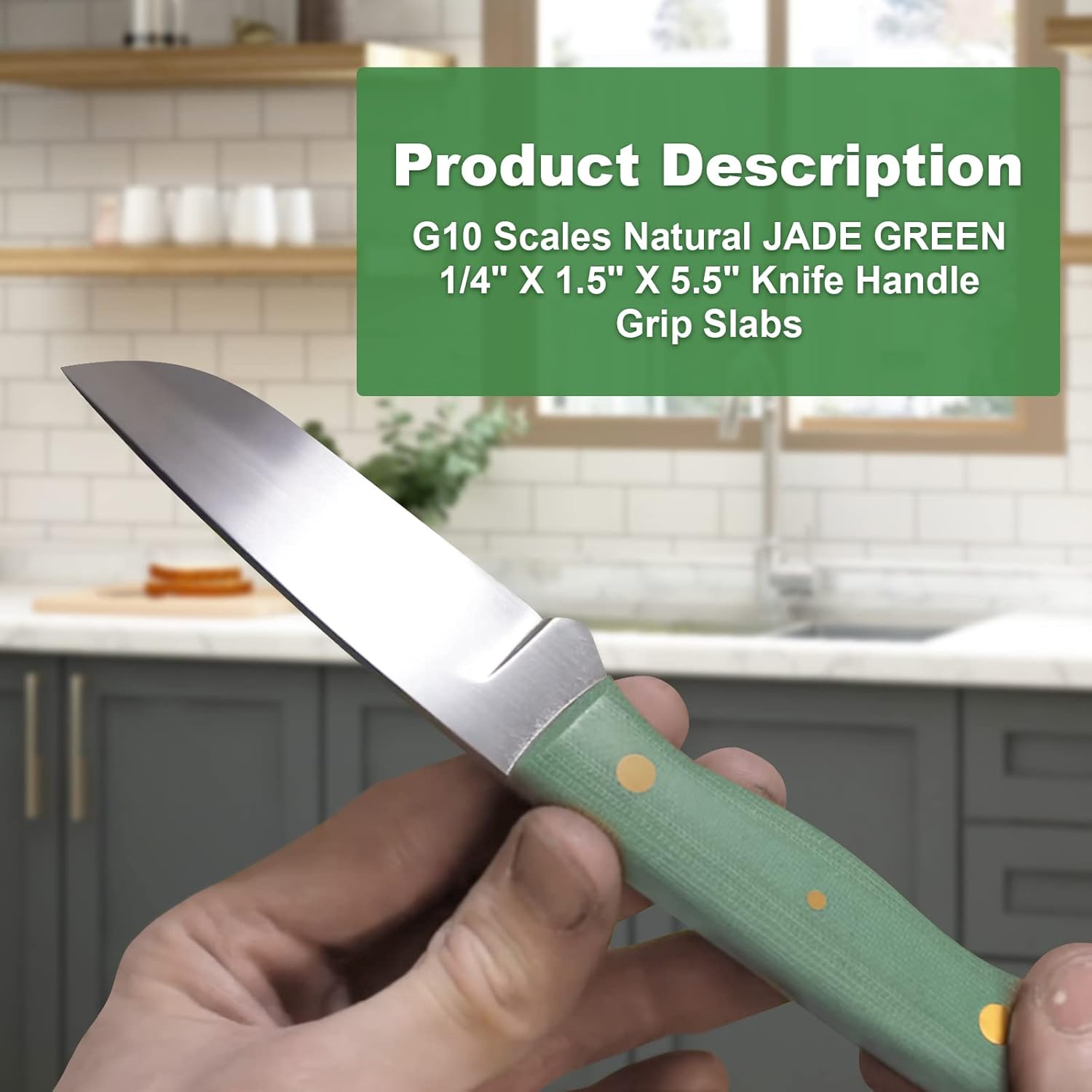 Superdi G10 Scales JADE GREEN Knife Handle Grip Slabs