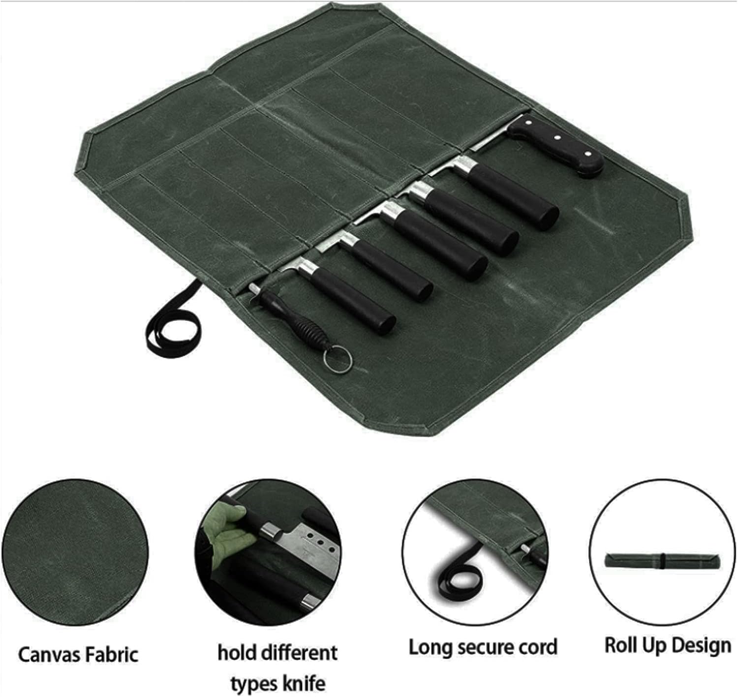Kuuleyn Professional Kitchen Knife Roll Bag Green