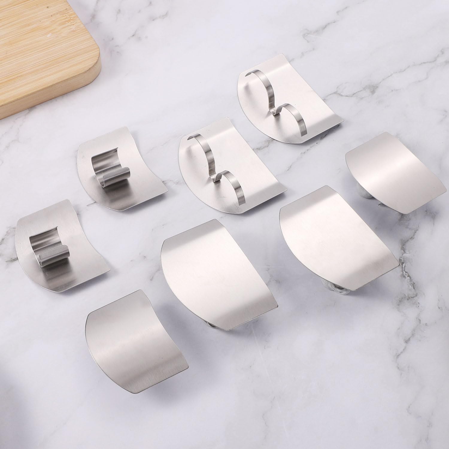 8pcs Stainless Steel Finger Guards with Open-Ring Design