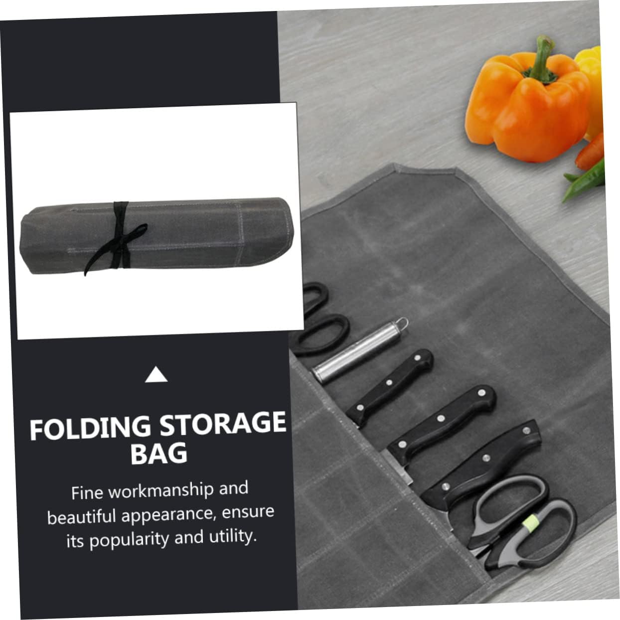 Large Capacity Canvas Storage Bag for Chef Knives