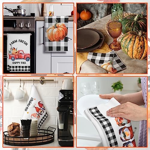4 Pcs Christmas Kitchen Towels Black White Gnome Farmhouse Decor