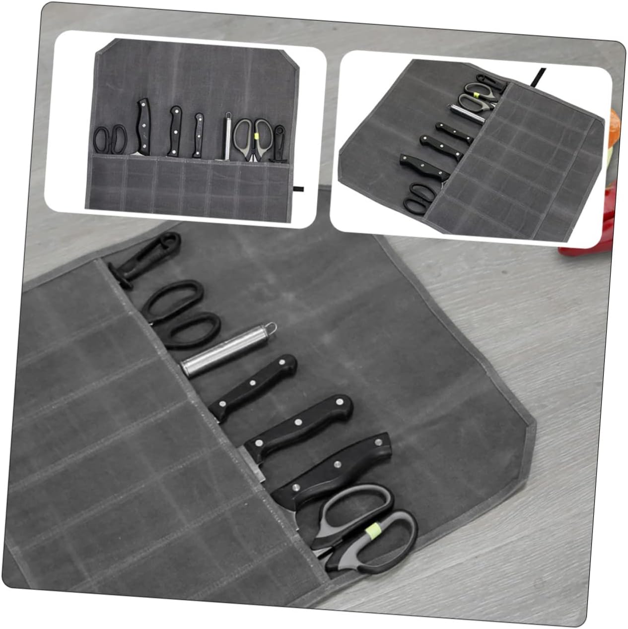 Hemoton Folding Storage Bag Canvas Travel Knife Holder