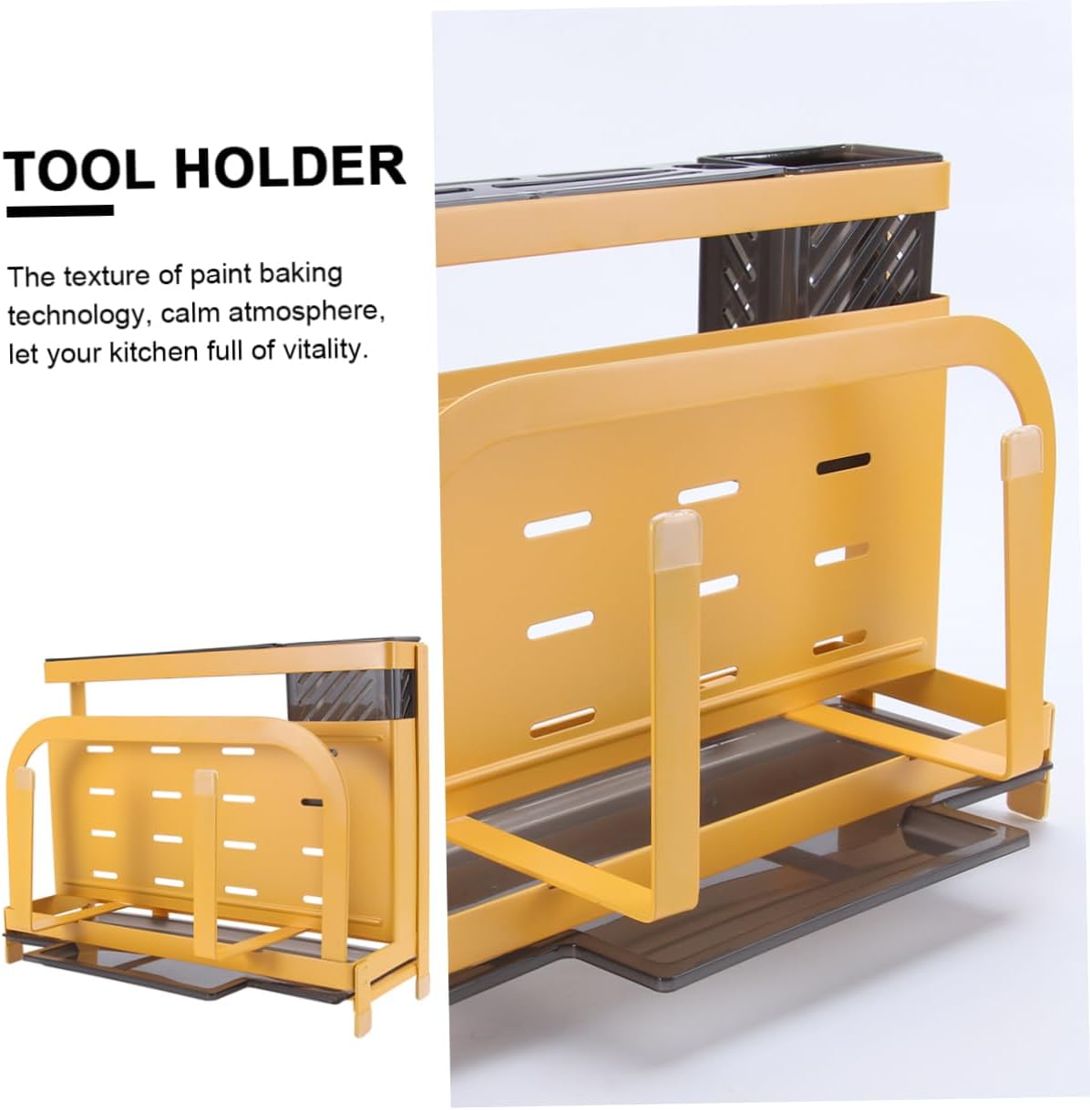Elegant Yellow Knife Holder Space-Saving