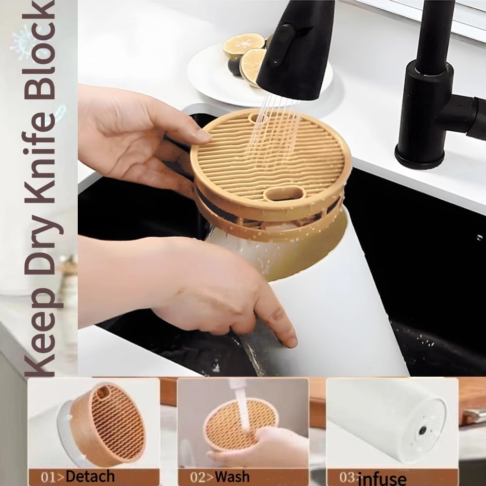 Compact Space-Saving 5-PC Knife Block Set for Apartments Campers