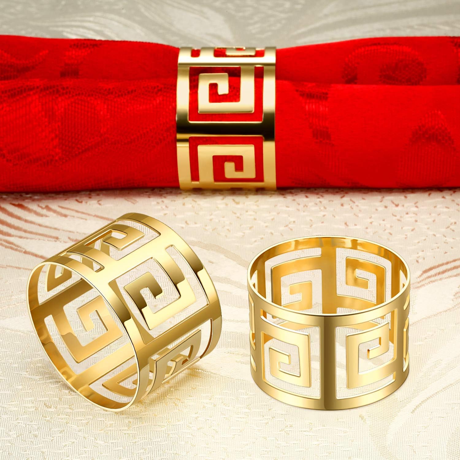 96 Pcs Gold Napkin Rings Elegant Holder Set