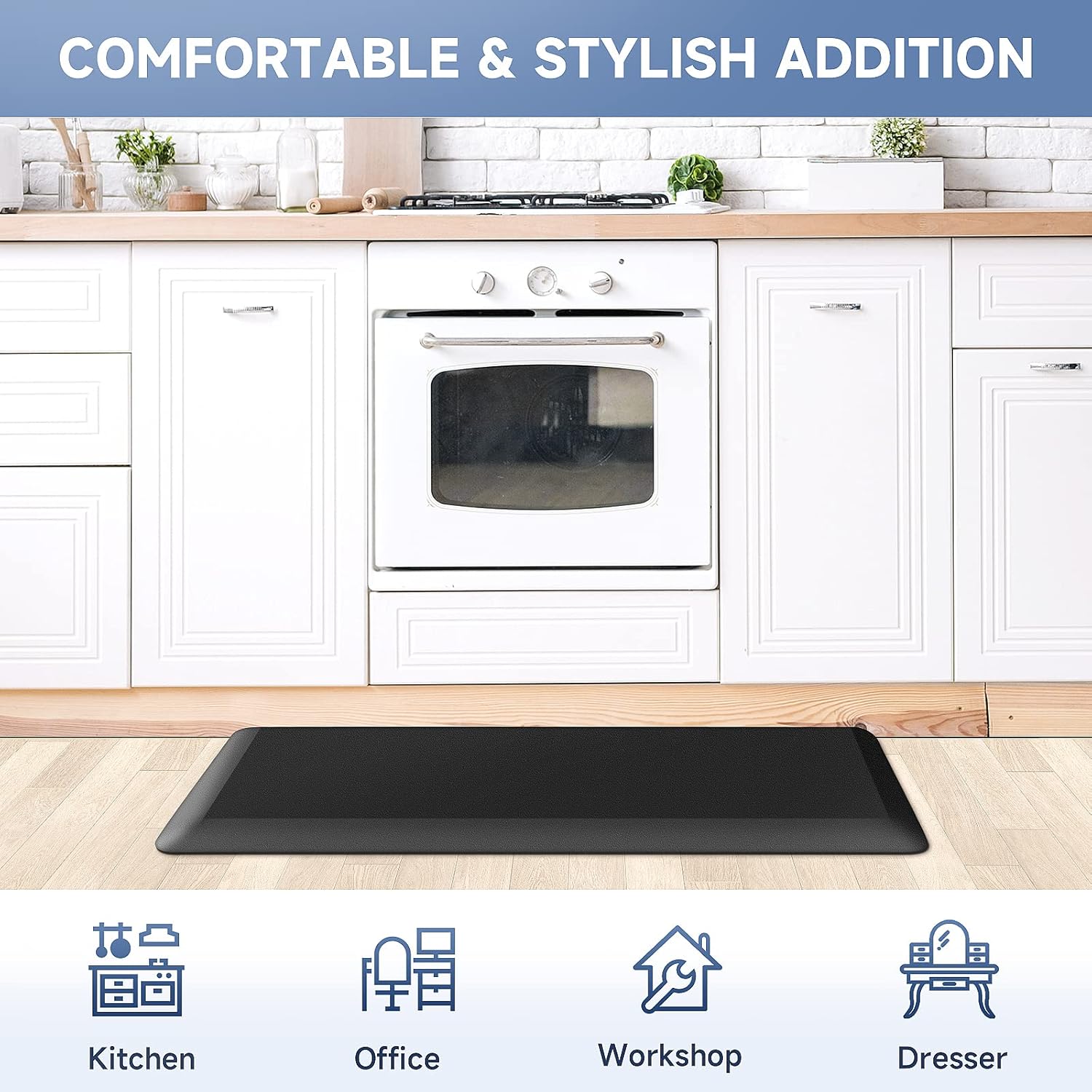 StepRite 45 inch thick anti-fatigue kitchen mat waterproof safe