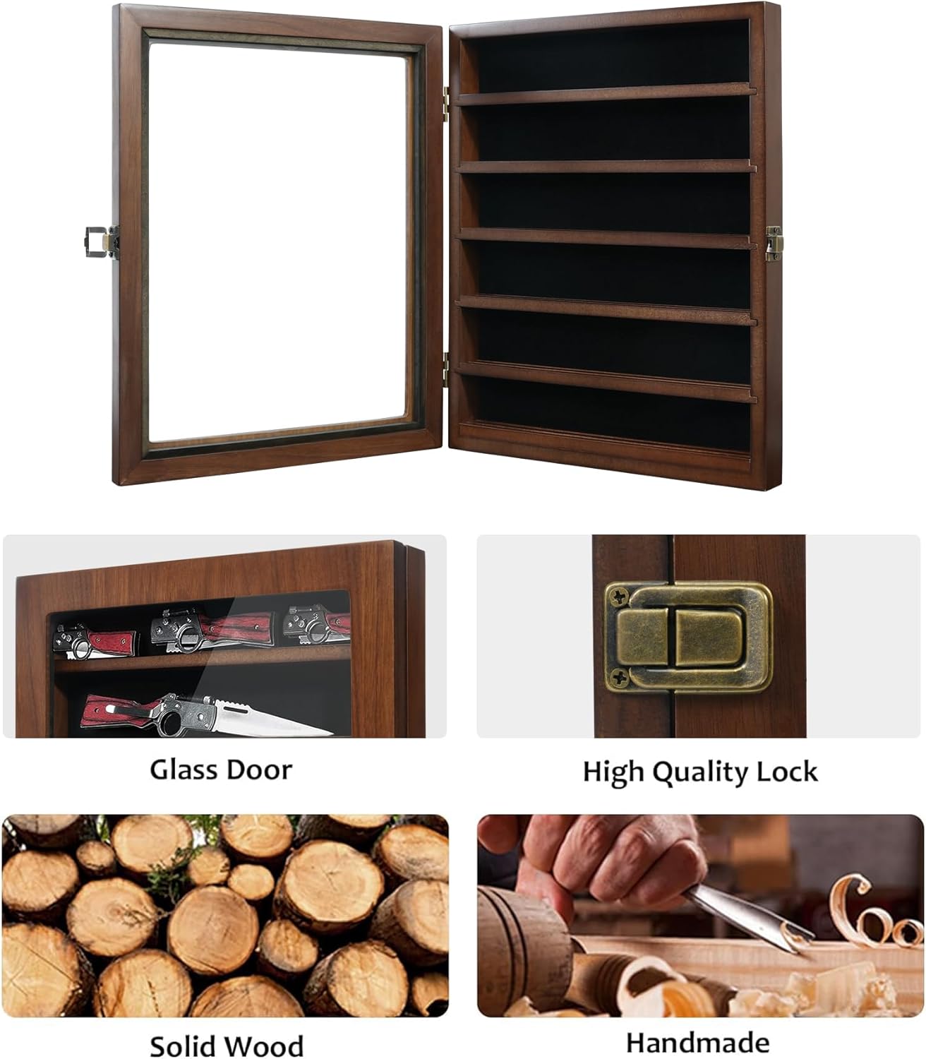 ASmileIndee Lockable Pocket Knife Display Box