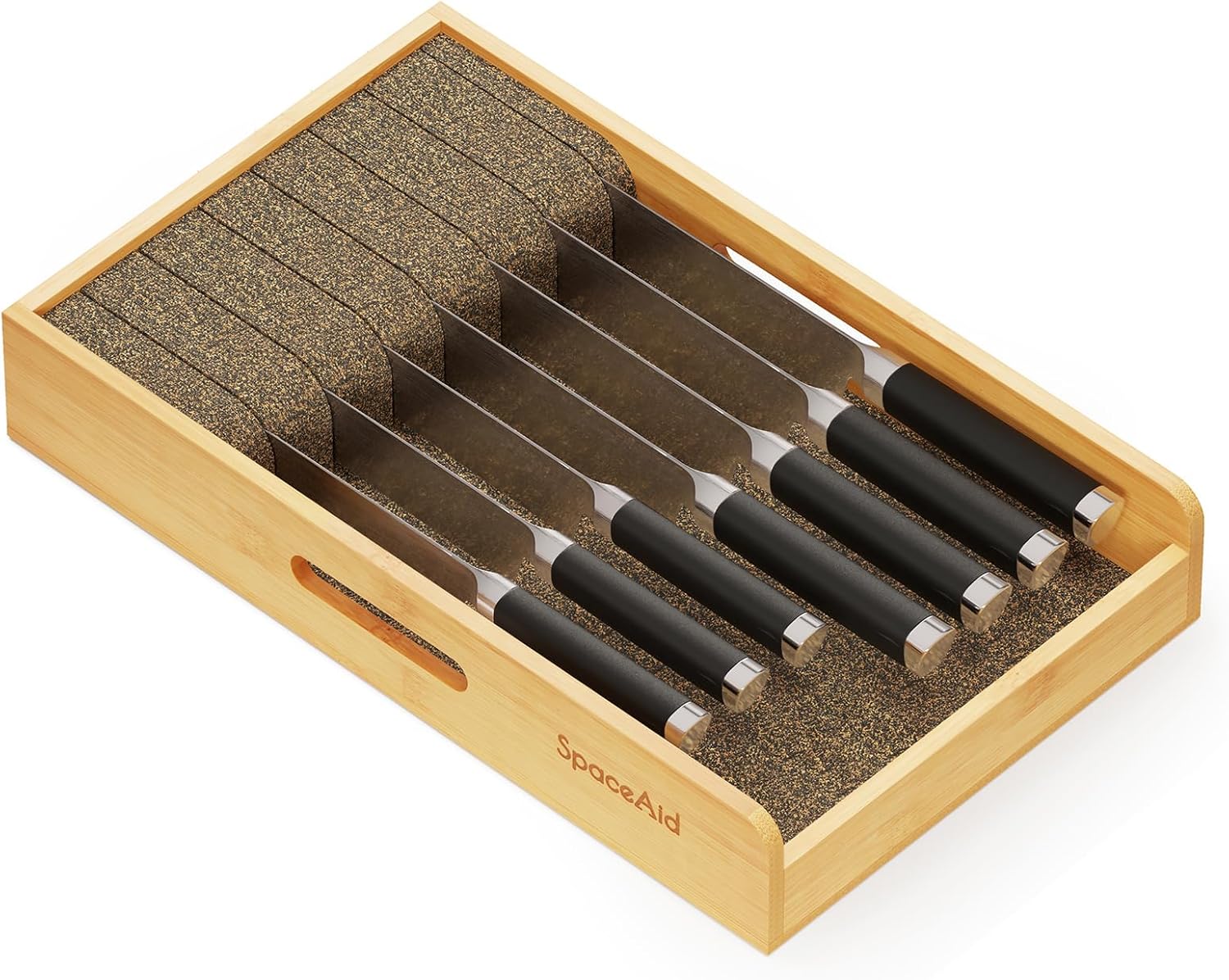 SpaceAid Bamboo Knife Organizer for Drawers