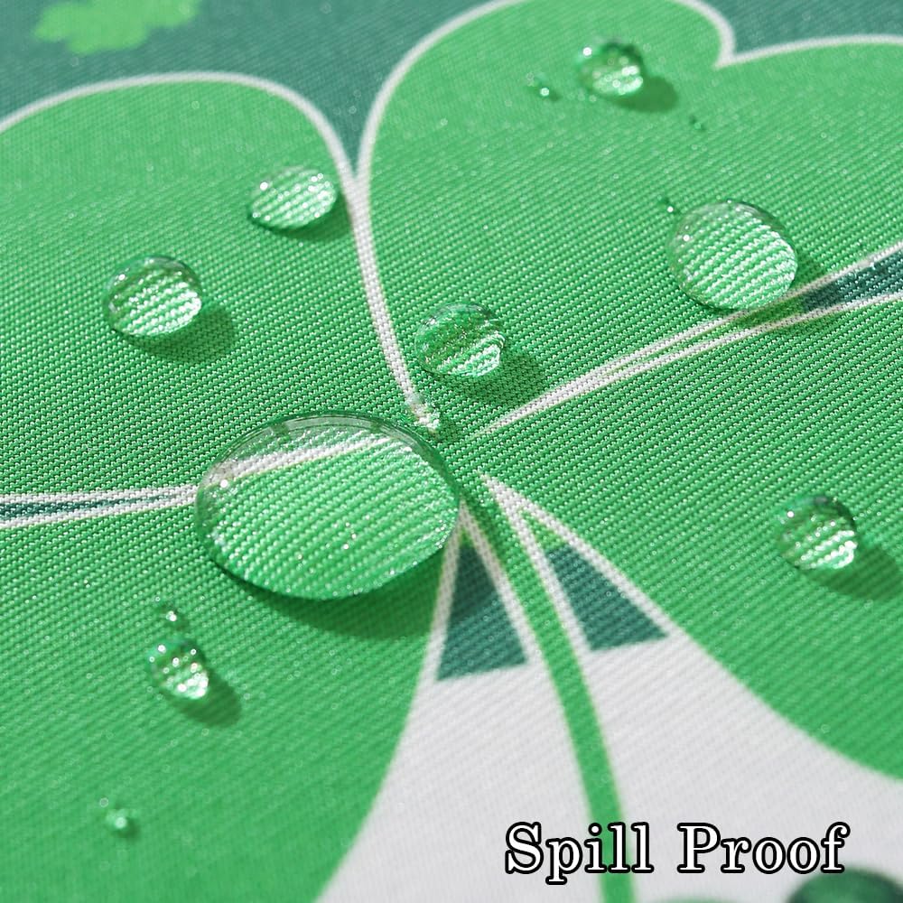 St Patricks Shamrock Tablecloth Rectangle 60x120 Inch Durable Washable